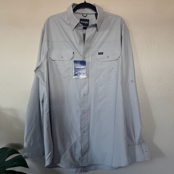 NWT Men's Wrangler Performance Shirt in Light Gray - Picture 1 of 5